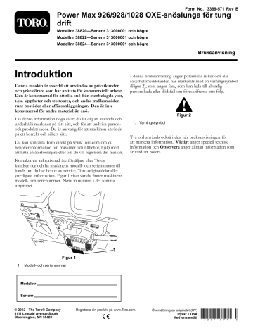 1 Montera det övre handtaget. Toro Power Max Heavy Duty 926 OXE