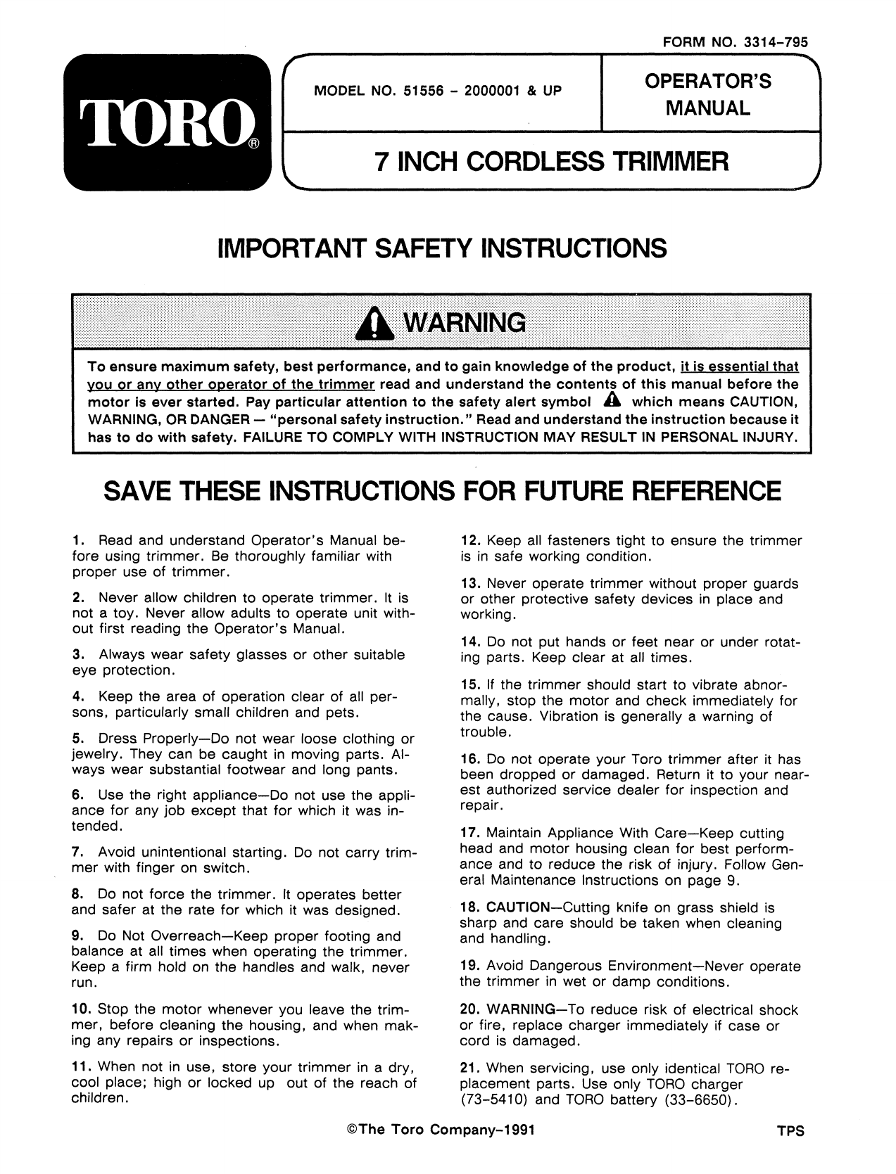 toro 9 electric trimmer