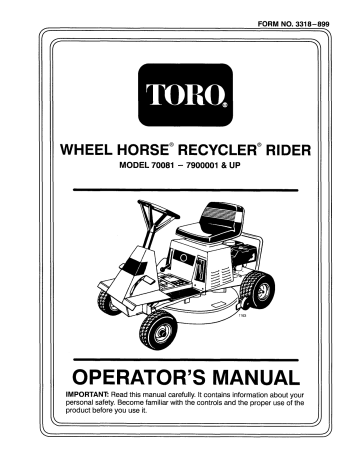 Toro 1132 riding online mower