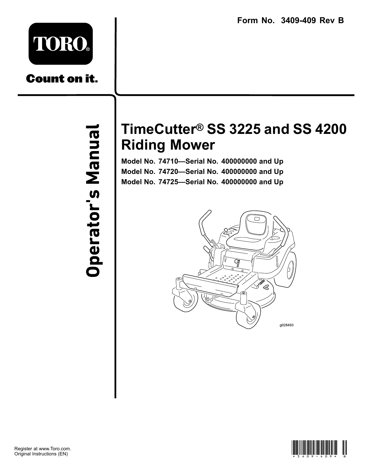 Toro timecutter ss3225 online manual