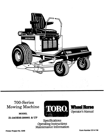 Toro 724-Z Tractor Riding Product Operator's Manual | Manualzz