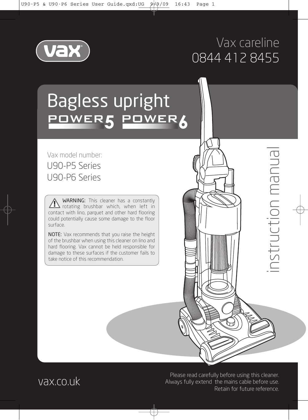 Vax Power 5 Pet Upright Vacuum Cleaner 