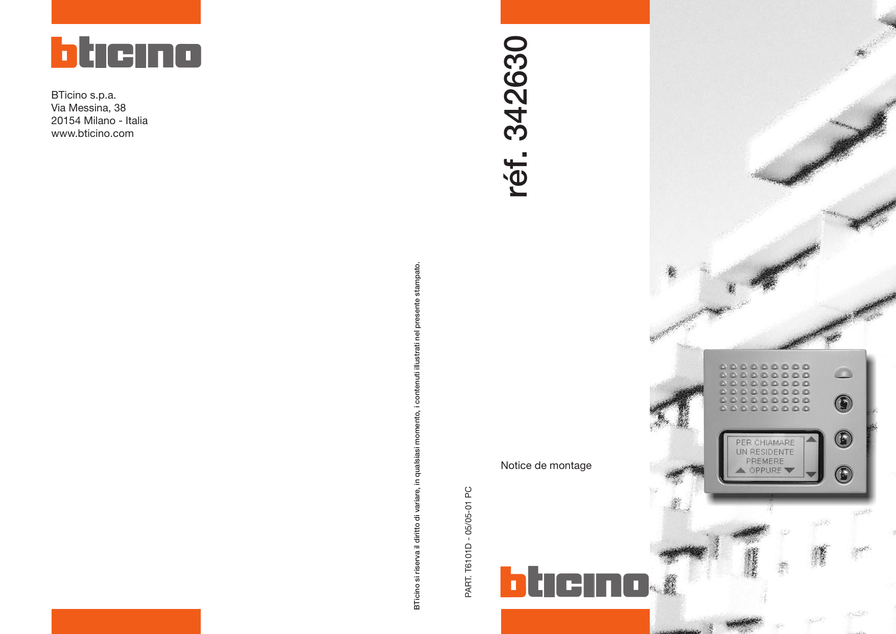 Bticino 342630 Manuel utilisateur Manualzz