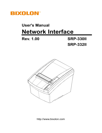 BIXOLON SRP-330II POS Printer Network Connection Manual | Manualzz
