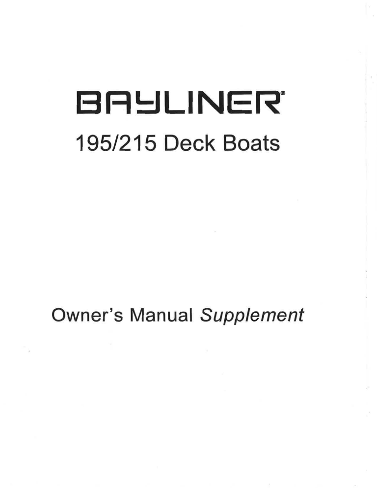 Bayliner 16 195 Deck Boat Owner S Manual Manualzz