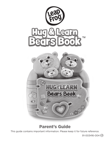 leapfrog hug and learn bears book
