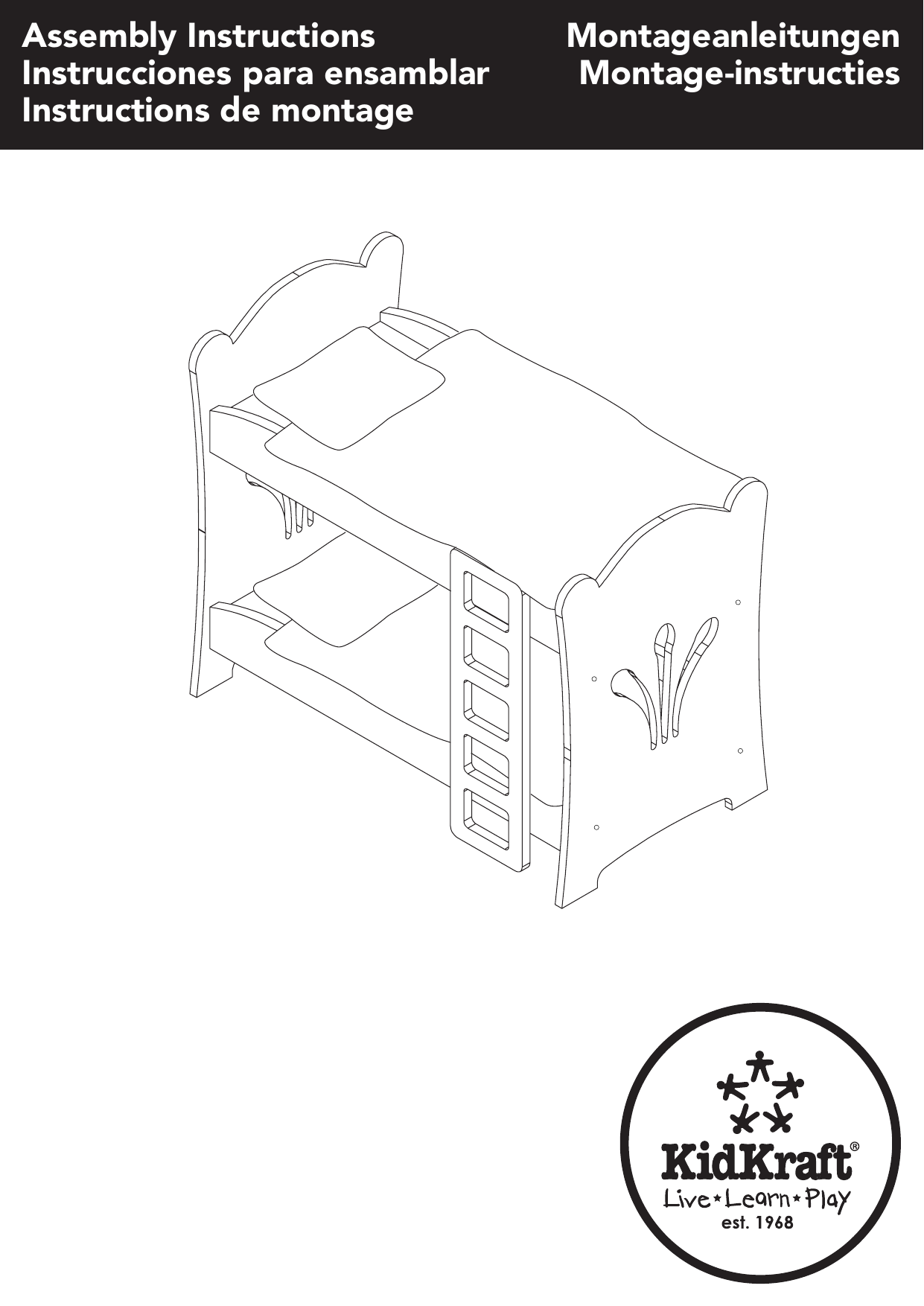 Kidkraft Lil Doll Bunk Bed 60130 Operating Instructions Manualzz