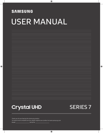 Samsung 75" TU7000 4K UHD Smart TV (2020) User manual | Manualzz