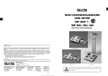 Tanita TBF-410GS Body Composition Analyzer For Sale