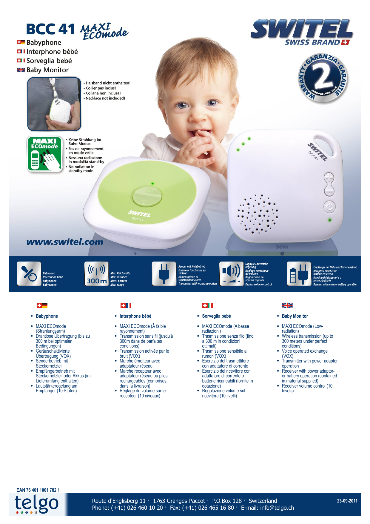 Switel c41 Babyphone Manuel Du Proprietaire Manualzz