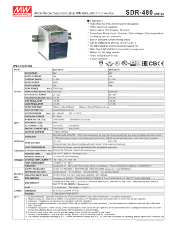 Omnitron Systems Technology 9170-PS-480 Industrial Power Supply Data ...