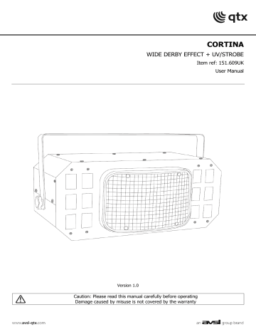 qtx 151.609UK Cortina Wide Angle LED Multi Effect Instruction manual | Manualzz