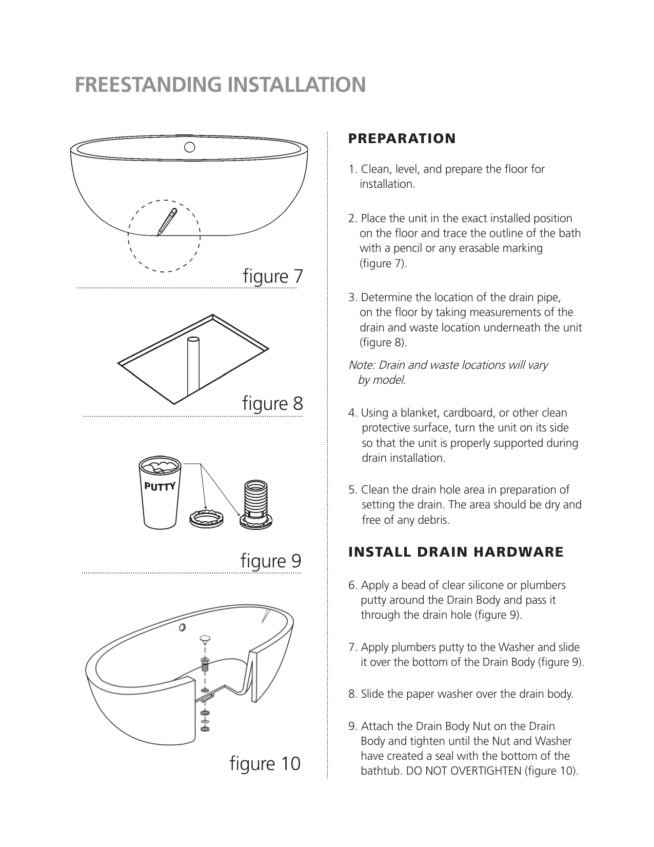 Vanity Art Va6810 Troyes 59 In Acrylic Flatbottom Freestanding Bathtub In White Installation Guide Manualzz