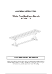 Cambridge Casual HQ-14776 Baytown Wood Outdoor Picnic Bench Instructions / Assembly