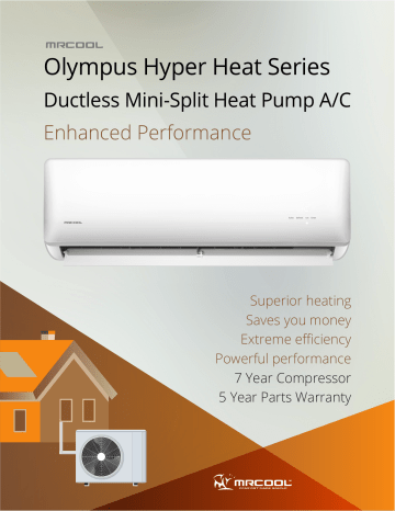 MRCOOL Olympus Hyper Heat 17,000 BTU 1.4 Ton Ductless Mini Split Air Conditioner and Heat Pump - 230V/60Hz 规范 | Manualzz