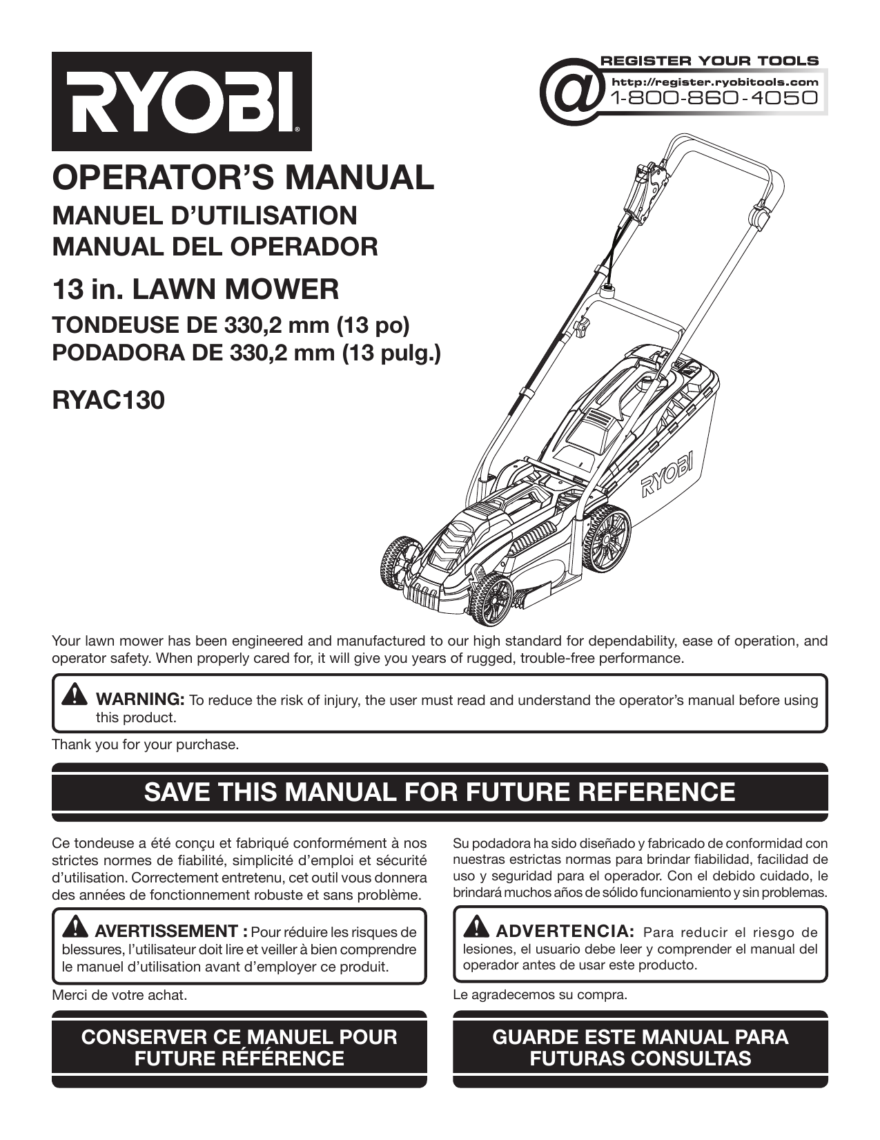 Ryobi ZRRYAC130 RYAC130 RYAC130 S RYAC130 2X Manual