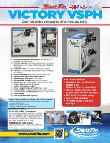 Slant/Fin VSPH-90 Victory Natural Gas Direct Vent Hot Water Boiler ...