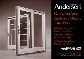 Andersen 9139502 72 In X 80 200 Series Perma Shield White Left Hand Moving Panel French Patio Door With Blinds Use And Care Manual Manualzz Moving Panel French Patio Door, How To Install Andersen Gliding Patio Door Insect Screen