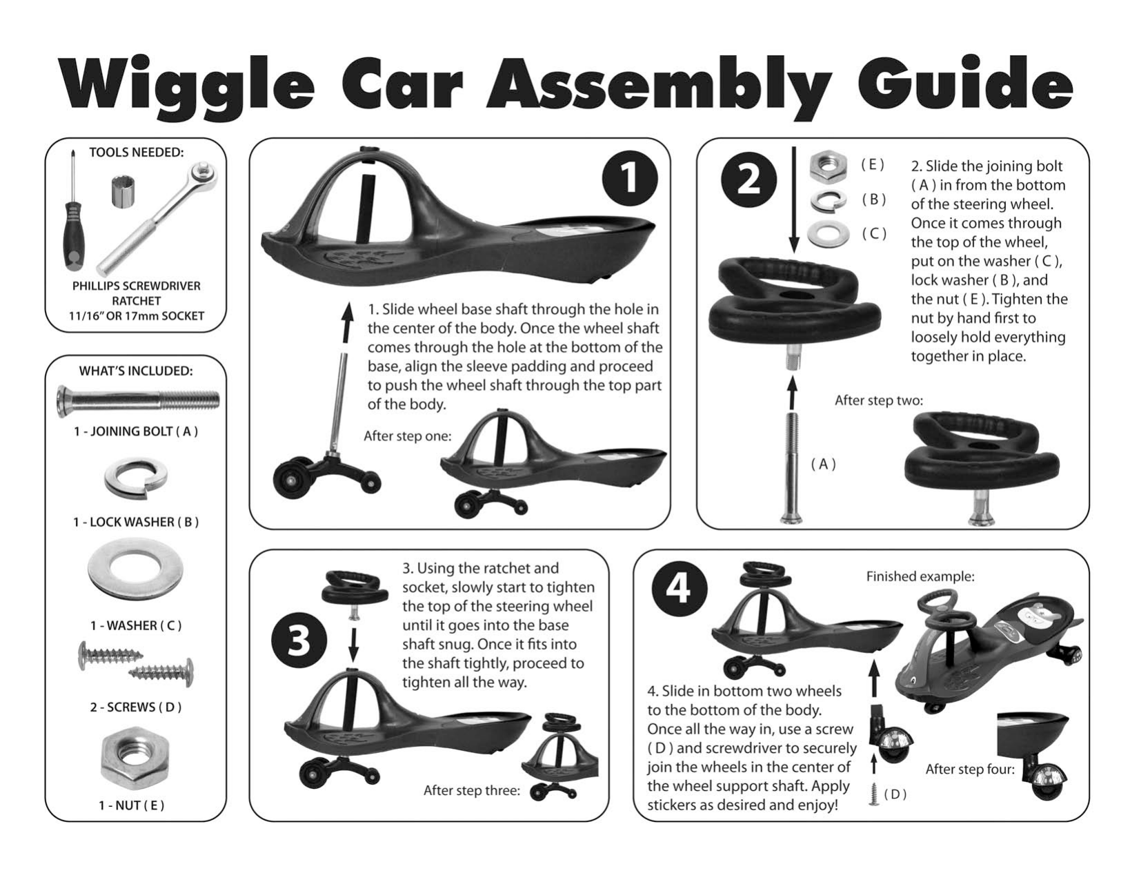 lil rider wiggle car replacement parts