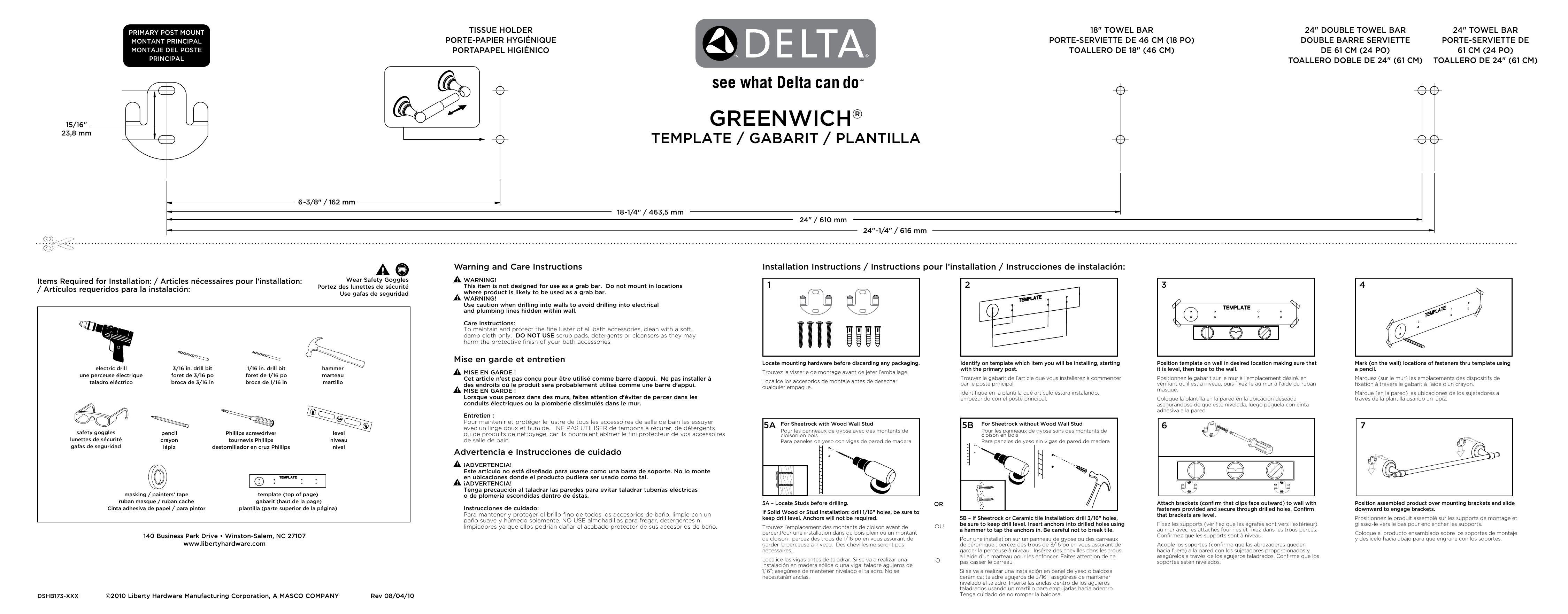 Delta 138279.0, 138271, GWD63PCK5, 138284, 138266, 138275, GWD63BN
