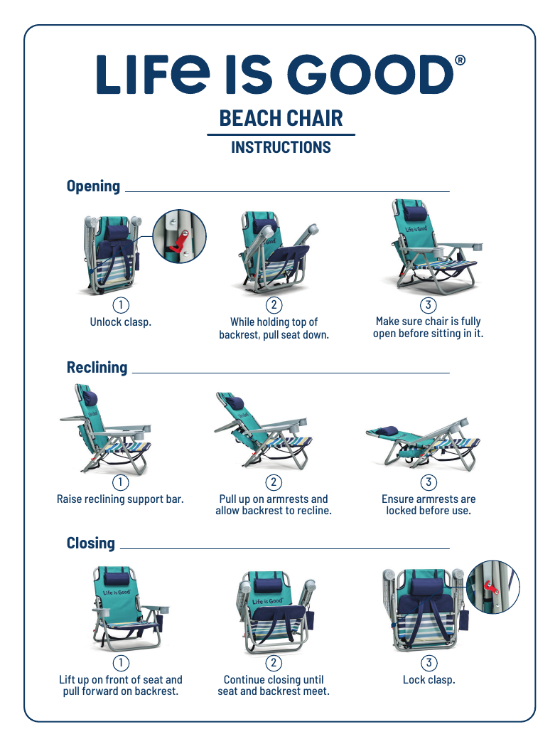 Beach chair life online is good