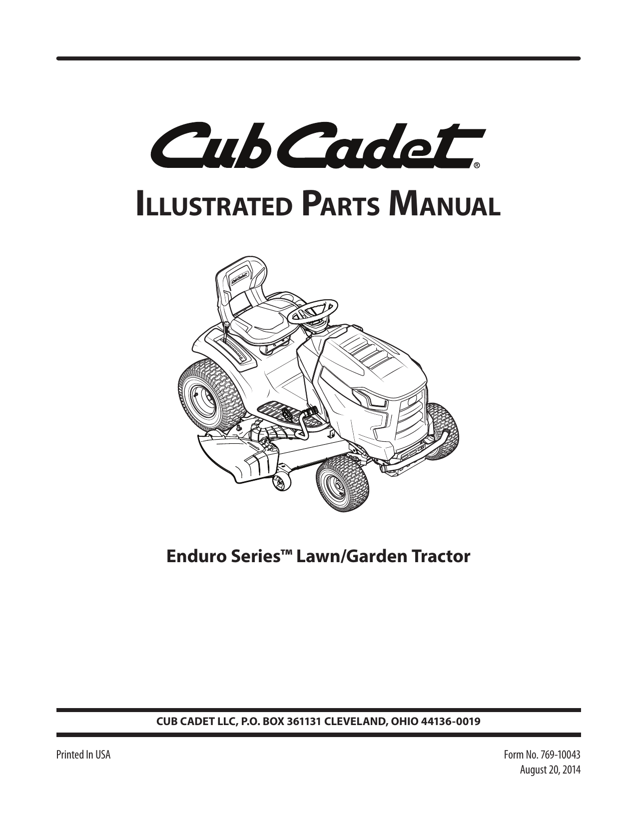 Cub cadet best sale xt1 42 manual