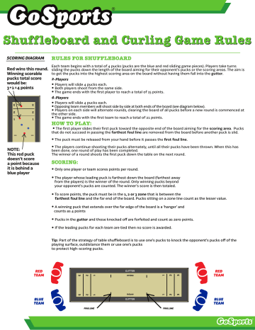 GoSports Shuffleboard and Curling 2 in 1 Table Top Board Game with 8 Rollers