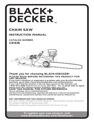 BLACK DECKER CS1518 User guide Manualzz