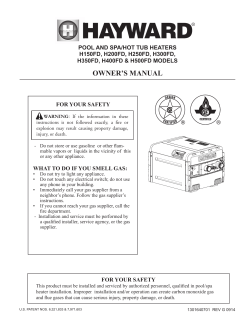 Hayward H150FDP - Installation guide, Manual, User manual | manualzz.com