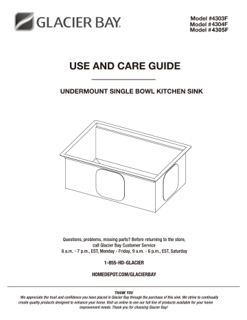 Glacier Bay 4303F, 4305F-1 Installation guide | Manualzz