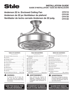 Stile CF0120 - installation Guide 