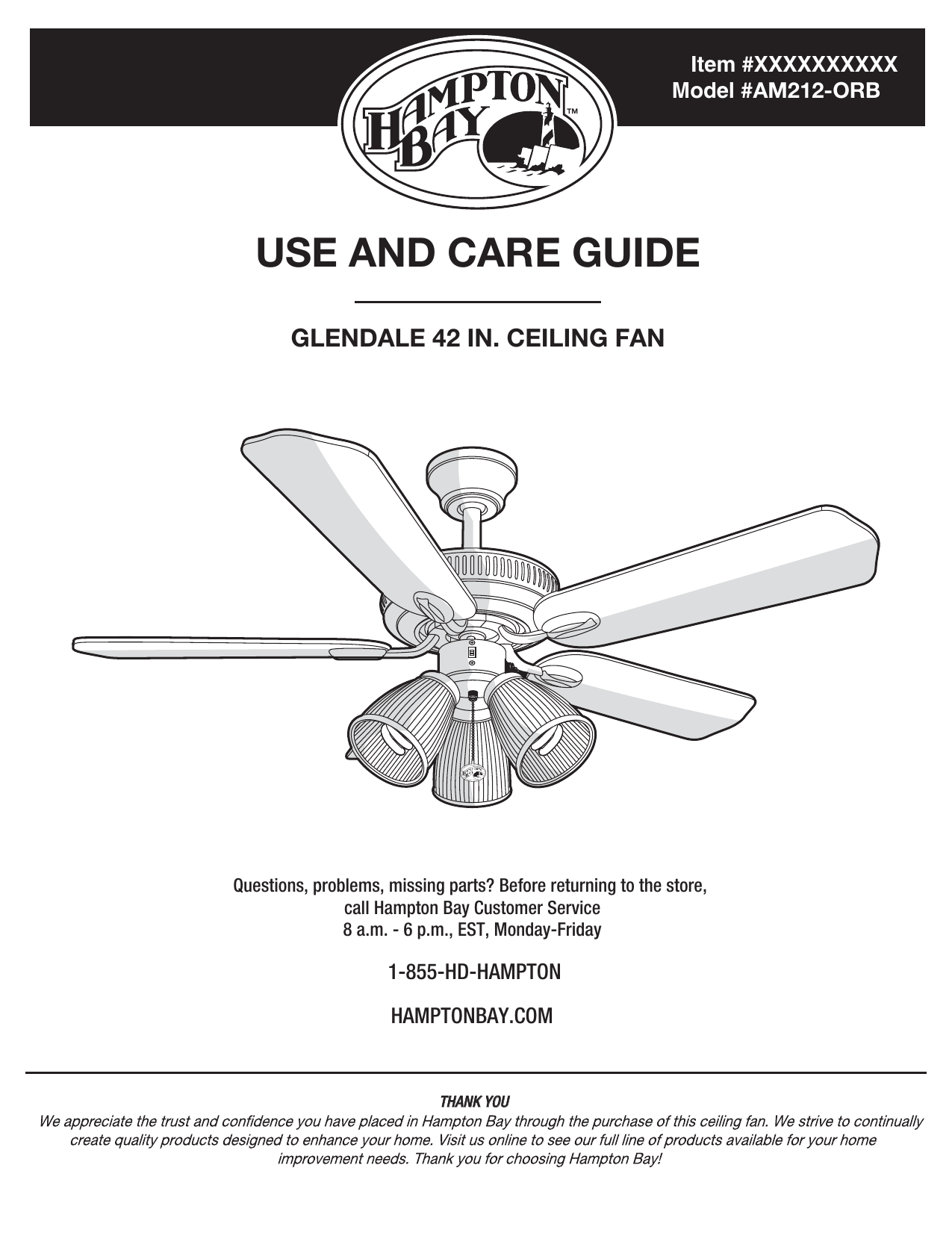 Glendale 52 In Brushed Nickel Ceiling Fan Replacement Blade Arms