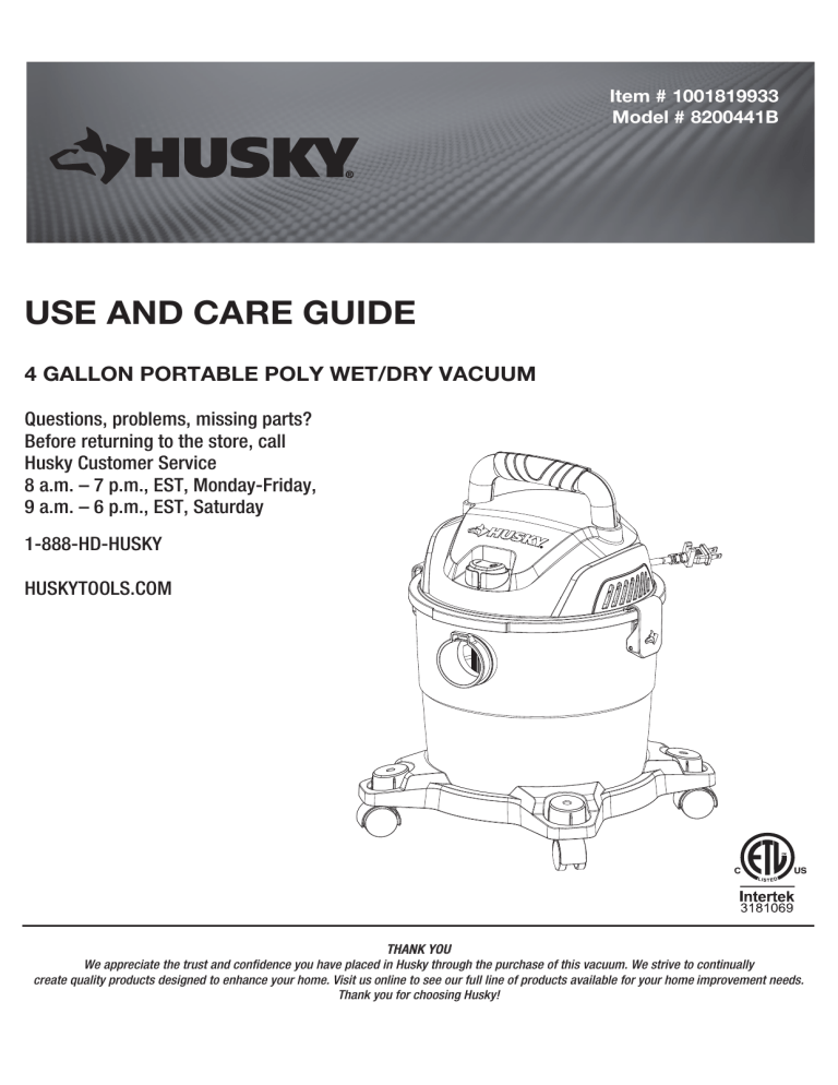 Husky 8200441B User guide | Manualzz