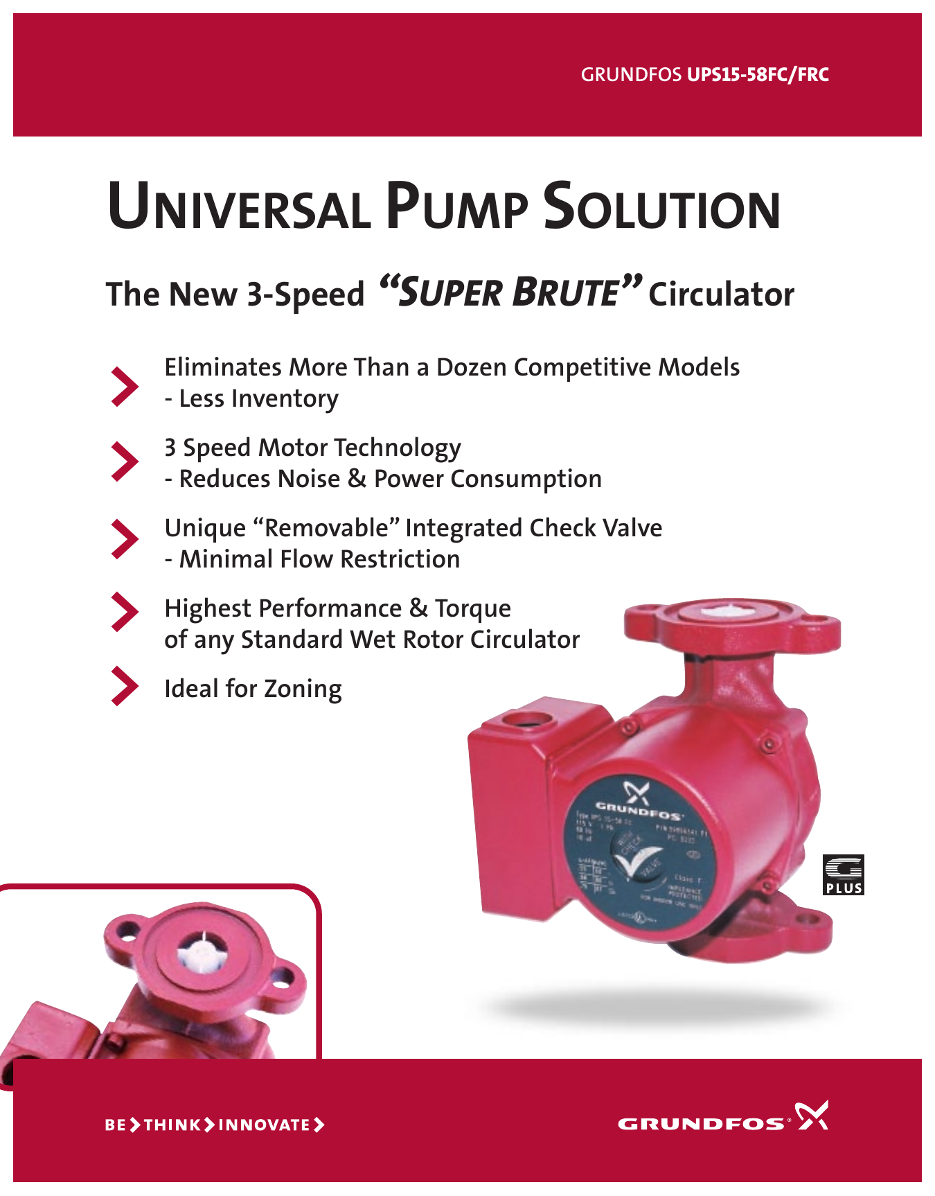 Circulator/Pump Grundfos UPS 15-58F With user manual and gaskets 