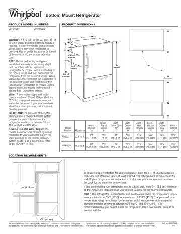Whirlpool Wrb329dmbw Wrb322dmhv Wrb329dmbm Wrb322dmbm Wrb322dmbb Wrb322dmbw Wrb329dmbb Installation Guide Manualzz