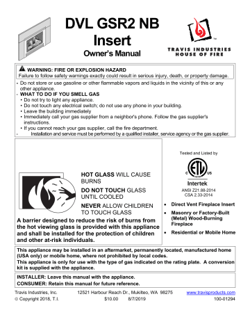 Lopi 34 DVL Gas Fireplace Insert Owner's manual | Manualzz