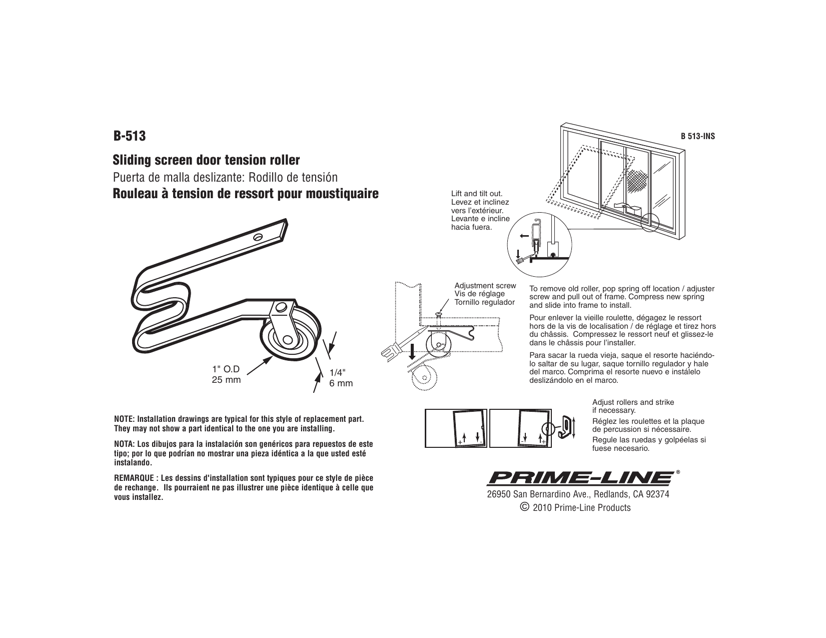 Prime Line B 513 Installation Guide Manualzz