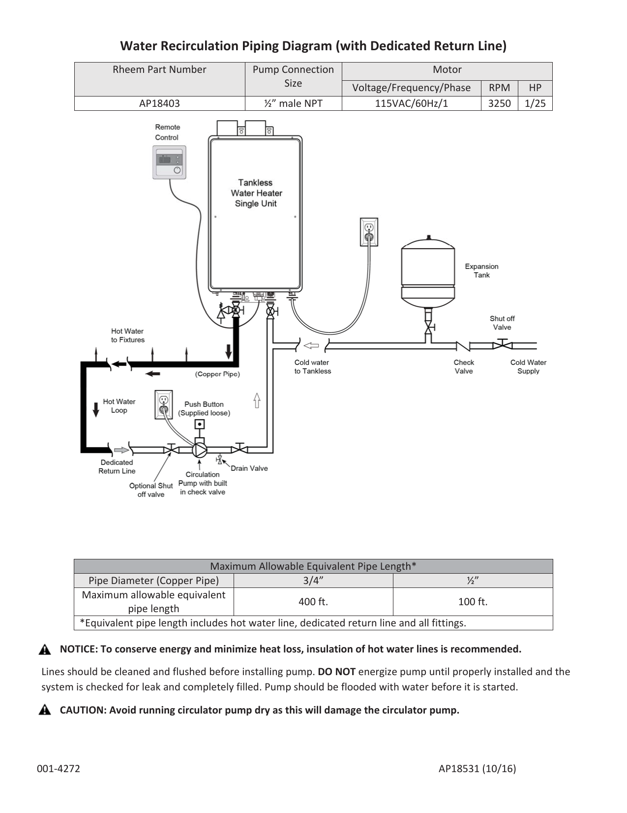 on demand water heater with recirculation pump