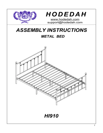 Hodedah Hi910 Q White Complete Metal, How To Assemble A Headboard And Footboard