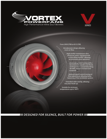 Vortex Powerfan V Series Cfm Inline Fan Specification Manualzz