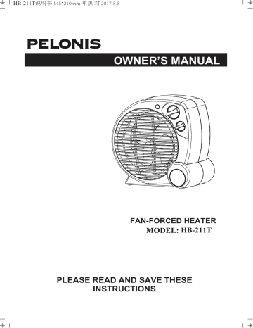 Pelonis 1,500-Watt Fan Compact Personal Electric Portable Heater User ...