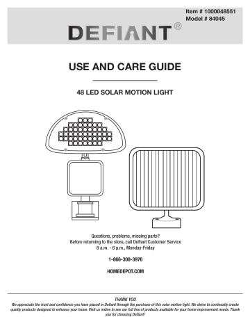 Defiant 84045 Solar 48 Light 180 White Motion Activated Outdoor