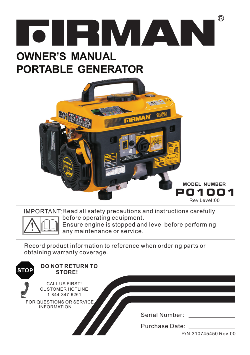 Firman P01001 Product information Manualzz