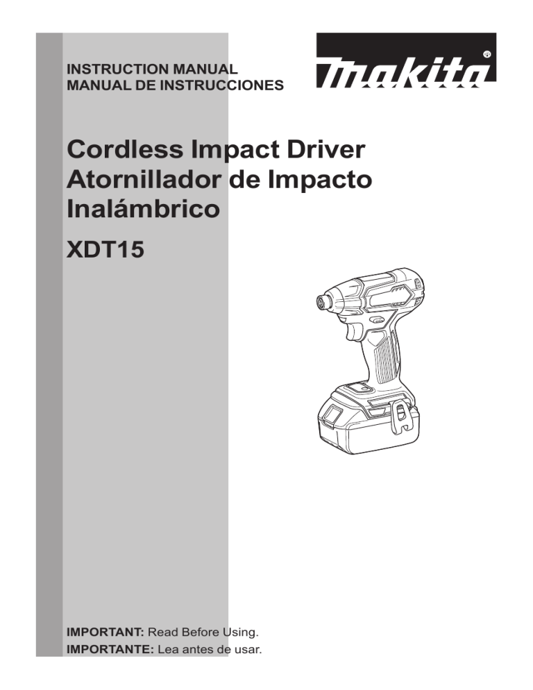 Makita XDT15R1B User manual | Manualzz