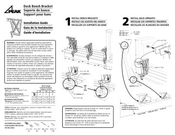 Peak Products Plastic Deck Bench Bracket installation Guide | Manualzz