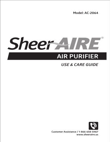 SheerAIRE AC-2064 Desktop HEPA Air Purifier Use and Care Manual | Manualzz