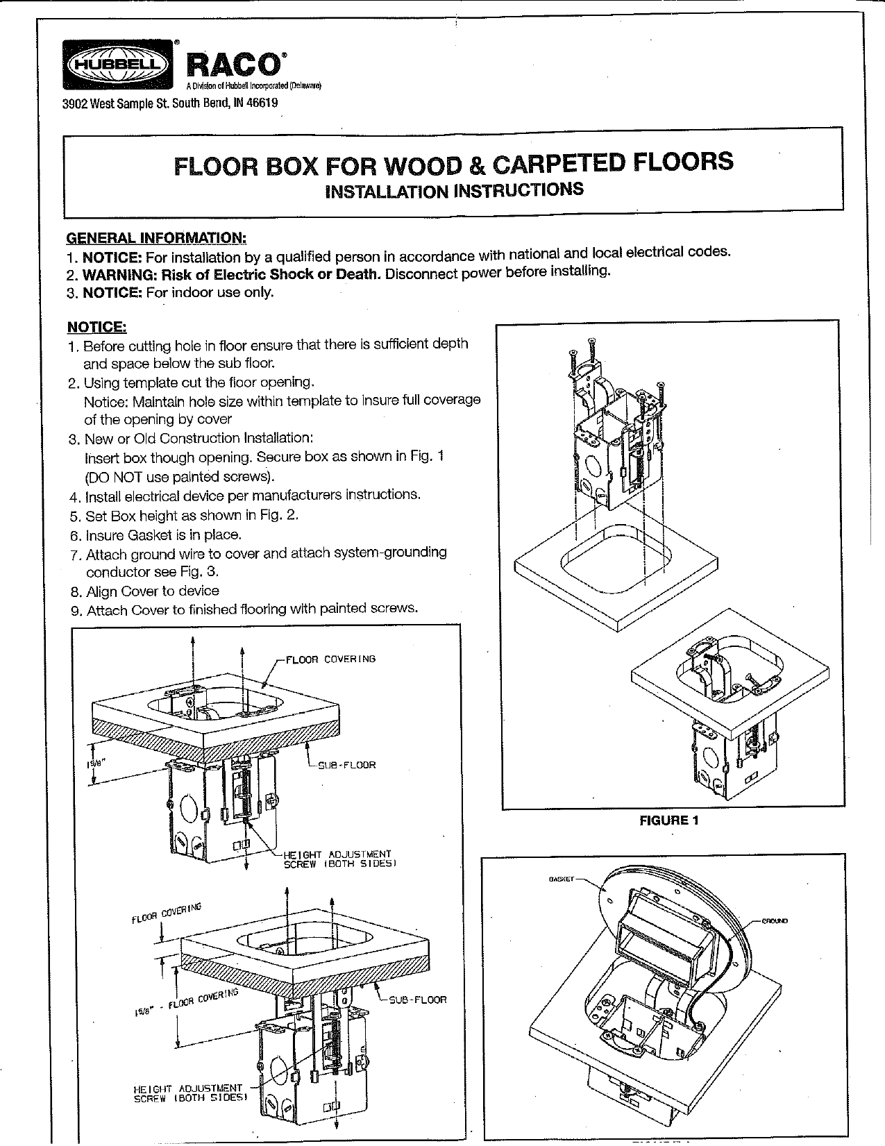 How To Install Raco Floor Box Er Kit Carpet Vidalondon