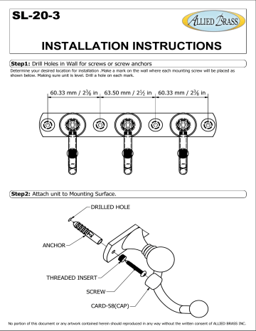 Allied Brass SL-20-3-SBR Shadwell Collection 3 Position Robe Hook installation Guide | Manualzz