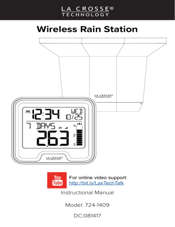 La Crosse 724-1409 Digital Rain Gauge with Indoor Temperature