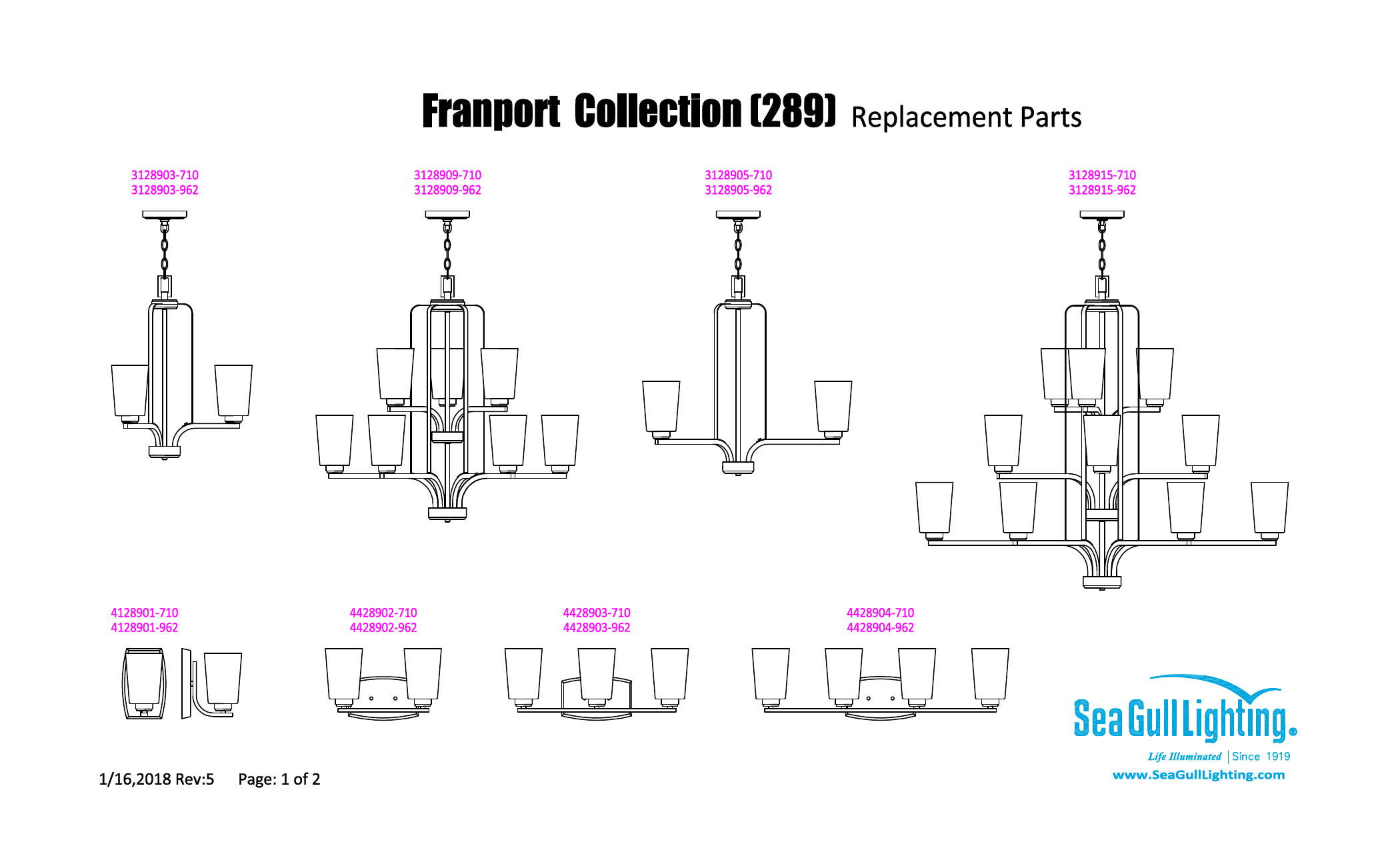 Sea Gull Lighting 3128915EN3710 Franport 15Light Burnt Sienna